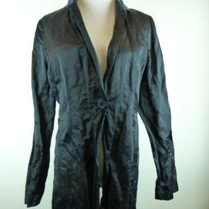 Eileen Fisher black satin jacket XS